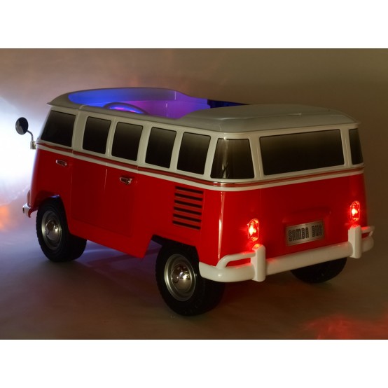 Dvoumístný Volkswagen Transporter Samba Bus s 2.4G dálkovým ovládáním, USB, TF, MP3, ČERVENÝ